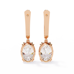 1.62 Carat Oval-Shaped Diamond Dangle Earrings in 14K Gold with Lever-Backs (G-H, VS2-SI1)