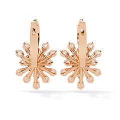 1.75 Carat Oval Diamond Dangle Earrings in 14K Gold with Lever-Back Closure