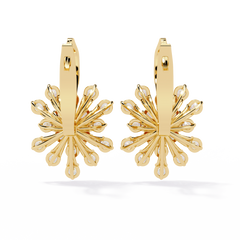 1.75 Carat Oval Diamond Dangle Earrings in 14K Gold with Lever-Back Closure