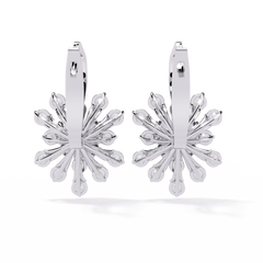 1.75 Carat Oval Diamond Dangle Earrings in 14K Gold with Lever-Back Closure