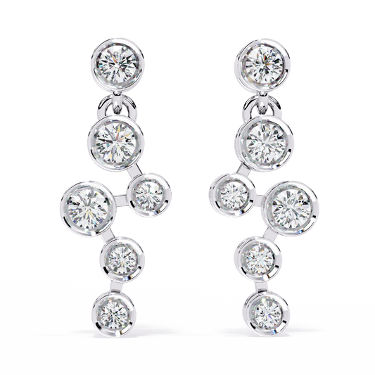0.39 Carat Celestia Cascading Round Lab-Grown Diamond Drop Earrings