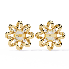 1.93 Carat Round Lab-Grown Diamond Stud Earrings in 14K Gold (Pair)