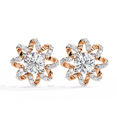 1.93 Carat Round Lab-Grown Diamond Stud Earrings in 14K Gold (Pair)