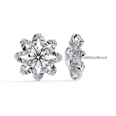 1.93 Carat Round Lab-Grown Diamond Stud Earrings in 14K Gold (Pair)