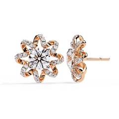 1.93 Carat Round Lab-Grown Diamond Stud Earrings in 14K Gold (Pair)