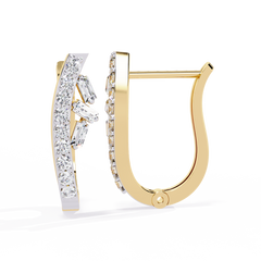 0.38 Carat Amaya Hoop Earrings with Baguette and Round Lab-Grown Diamonds