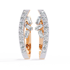 0.38 Carat Amaya Hoop Earrings with Baguette and Round Lab-Grown Diamonds