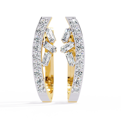0.38 Carat Amaya Hoop Earrings with Baguette and Round Lab-Grown Diamonds