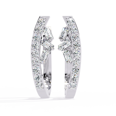 0.38 Carat Amaya Hoop Earrings with Baguette and Round Lab-Grown Diamonds