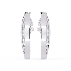 0.38 Carat Amaya Hoop Earrings with Baguette and Round Lab-Grown Diamonds