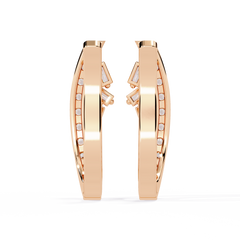 0.38 Carat Amaya Hoop Earrings with Baguette and Round Lab-Grown Diamonds