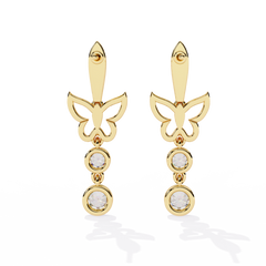 0.55 Carat Vanya Butterfly Design Round Lab-Grown Diamond Dangler Earrings