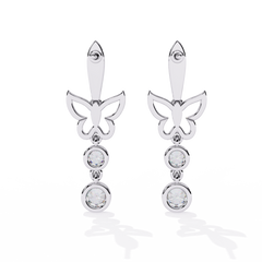 0.55 Carat Vanya Butterfly Design Round Lab-Grown Diamond Dangler Earrings