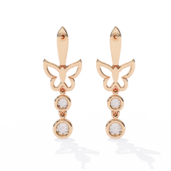 0.55 Carat Vanya Butterfly Design Round Lab-Grown Diamond Dangler Earrings