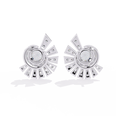 1.66 Carat Cluster Stud Earrings with Lab-Grown CVD Diamonds