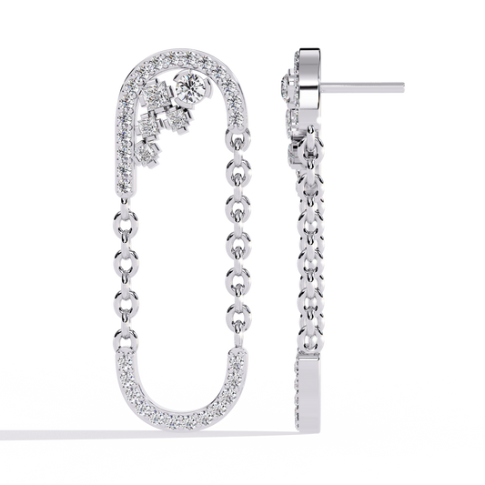 0.49 Carat Celestia Round Lab-Grown Diamond Dangler Earrings