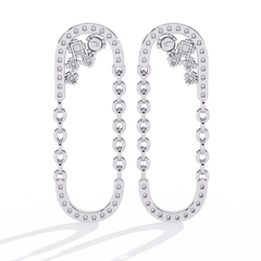 0.49 Carat Celestia Round Lab-Grown Diamond Dangler Earrings
