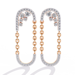 0.49 Carat Celestia Round Lab-Grown Diamond Dangler Earrings