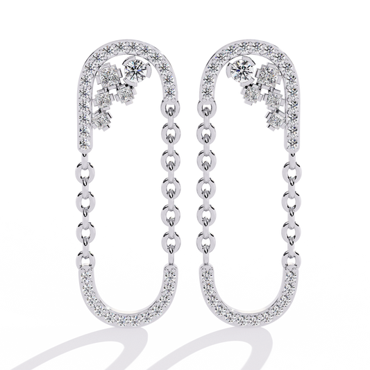 0.49 Carat Celestia Round Lab-Grown Diamond Dangler Earrings