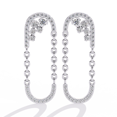 0.49 Carat Celestia Round Lab-Grown Diamond Dangler Earrings