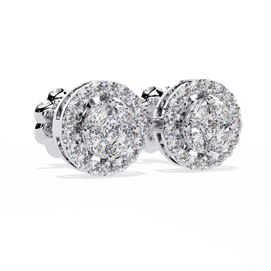 1.5 Carat Mira Round Lab-Grown Diamond Studs with Halo