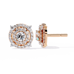 2.29 Carat Round Lab-Grown Diamond Stud Earrings in 14K Gold (Pair)