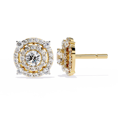 2.29 Carat Round Lab-Grown Diamond Stud Earrings in 14K Gold (Pair)