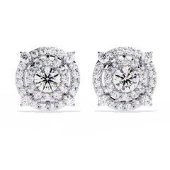 2.29 Carat Round Lab-Grown Diamond Stud Earrings in 14K Gold (Pair)