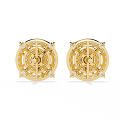 2.29 Carat Round Lab-Grown Diamond Stud Earrings in 14K Gold (Pair)
