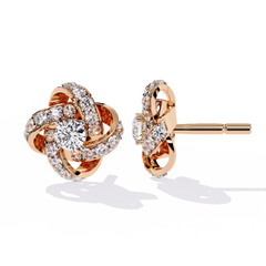 0.89 Carat Mode Round Lab-Grown Diamond Stud Earrings