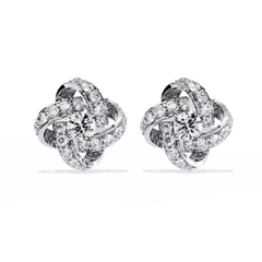 0.89 Carat Mode Round Lab-Grown Diamond Stud Earrings