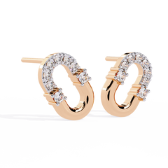 0.20 Carat Oval Real Diamond Earrings for Daily Wear