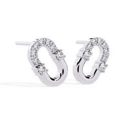 0.20 Carat Oval Real Diamond Earrings for Daily Wear