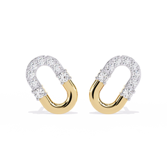 0.20 Carat Oval Real Diamond Earrings for Daily Wear