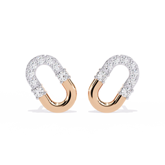 0.20 Carat Oval Real Diamond Earrings for Daily Wear