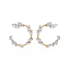0.73 Carat Mode Round Lab-Grown Diamond Studs with Marquise-Shaped Petal Design