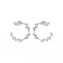 0.73 Carat Mode Round Lab-Grown Diamond Studs with Marquise-Shaped Petal Design