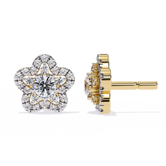 0.87 Carat Round Lab-Grown Diamond Stud Earrings in 14K White Gold (Pair)