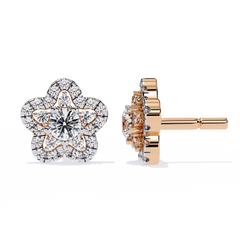 0.87 Carat Round Lab-Grown Diamond Stud Earrings in 14K White Gold (Pair)