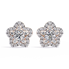0.87 Carat Round Lab-Grown Diamond Stud Earrings in 14K White Gold (Pair)