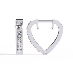 0.83 Carat Lab-Created Moissanite Pointed Hoop Earrings in Sterling Silver