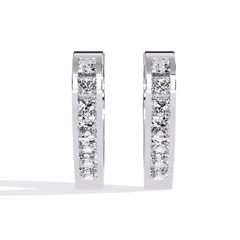 0.83 Carat Lab-Created Moissanite Pointed Hoop Earrings in Sterling Silver