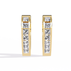 0.83 Carat Lab-Created Moissanite Pointed Hoop Earrings in Sterling Silver