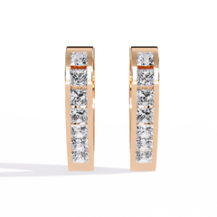 0.83 Carat Lab-Created Moissanite Pointed Hoop Earrings in Sterling Silver