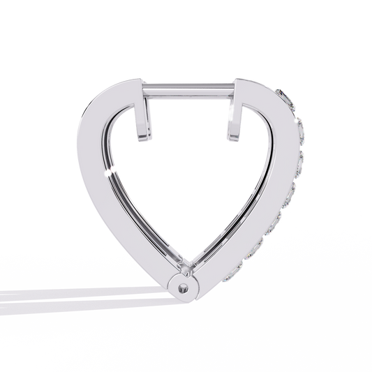0.83 Carat Lab-Created Moissanite Pointed Hoop Earrings in Sterling Silver
