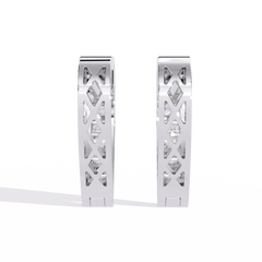 0.83 Carat Lab-Created Moissanite Pointed Hoop Earrings in Sterling Silver