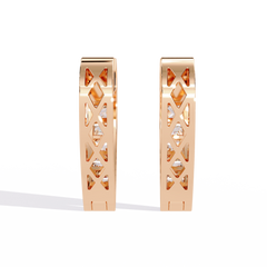 0.83 Carat Lab-Created Moissanite Pointed Hoop Earrings in Sterling Silver