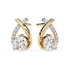 1.26 Carat Round Lab-Grown Diamond Solitaire Stud Earrings (Pair)