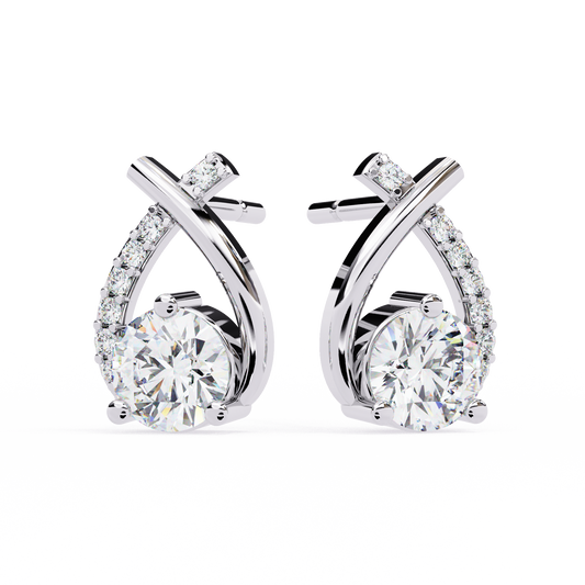 1.26 Carat Round Lab-Grown Diamond Solitaire Stud Earrings (Pair)