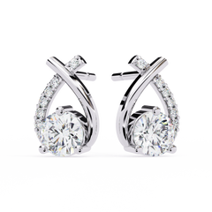 1.26 Carat Round Lab-Grown Diamond Solitaire Stud Earrings (Pair)